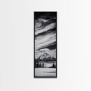 Majestic, Mountain, Black and White, Framed Canvas Print, Sky Photography, Minimalist Wall Art, Home Office Decor, Living Room Artwork