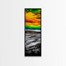 Vibrant, Sunset, Beach, Framed Canvas Print, Colorful Seascape, Tropical Wall Art, Sunset Painting, Living Room Decor, Ocean Art