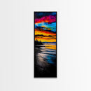 Colorful, Sunset, Reflection, Canvas Print, Ocean View Art, Bright Sunset Painting, Modern Home Decor, Bedroom Wall Art