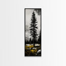 Lone Pine, Mountain View, Black and White, Canvas Print, Nature Wall Art, Rustic Home Decor, Cabin or Lodge Artwork