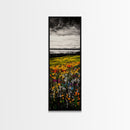 Meadow Wildflowers, Landscape Canvas Print, Fall Wall Art, Country Home Decor, Nature Art, Large Living Room Art, Rustic Wall Art