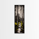 Forest Pathway, Black and White Nature Art, Autumn Trees Painting, Woodland Scene, Rustic Landscape, Living Room Wall Art, Canvas Print