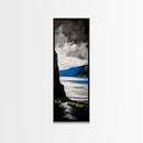 Coastal Cliffs, Ocean Landscape, Abstract Seascape, Modern Art, Canvas Print, Living Room Wall Art, Blue Gray Art, Minimalist Decor