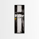 Modern Abstract, Minimalist Art, Textured Black White, Canvas Print, Contemporary Home Decor, Green Accent, Geometric Wall Art