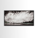 Abstract Waterfall Art, Black and White Canvas Print, Modern Wall Decor, Nature Inspired Artwork, Living Room Art, Minimalist Painting