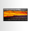 Desert, Sunset, Southwest, Framed Canvas Print, Bold Canyon Painting, Warm Earth Tones Wall Art, Western Home Decor, Scenic Landscape