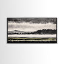Misty Mountains, Black and White Art, Foggy Landscape, Canvas Print, Nature Wall Art, Minimalist Artwork, Bedroom Wall Decor