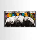 Abstract Mountains, Bold Color Landscape, Modern Art, Vibrant Nature Scene, Expressionist Painting, Living Room Decor, Framed Canvas Print