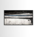 Stormy Beach, Coastal Landscape, Black and White Ocean Art, Moody Seascape, Nautical Home Decor, Modern Minimalist Art, Canvas Print