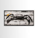 Crab Art, Coastal Kitchen, Nautical Wall Art, Framed Canvas Print, Beach House Decor, Seafood Art, Rustic Ocean Art
