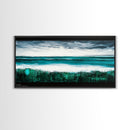 Ocean Waves, Blue Sea, Modern Coastal Art, Framed Canvas Print, Large Wall Art, Beach House Decor, Minimalist Art, Living Room Wall Art