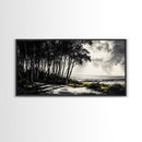 Forest Path, Coastal Landscape, Black and White Art, Tranquil Scene, Nature Wall Art, Minimalist Decor, Living Room, Canvas Print
