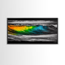 Vibrant Ocean Wave, Abstract Surf Art, Tropical Wall Art, Framed Canvas Print, Beach House Decor, Coastal Living Room Wall Art
