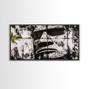 Monochrome Face Art, Edgy Black White Painting, Street Art Print, Urban Loft Decor, Framed Canvas Print, Unique Statement Piece