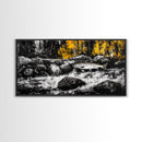 Fishing Art, River Scene, Nature Wall Art, Rustic Cabin Decor, Wildlife Painting, Framed Canvas Print, Lodge Wall Art, Autumn Landscape