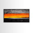 Sunset Glow, Dramatic Sky, Scenic Landscape, Bold Colors, Rustic Nature, Framed Canvas Print, Fall Decor, Living Room Wall Art
