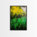 Wildflowers, Green and Yellow, Nature Wall Art, Canvas Print, Boho Art, Botanical Decor, Living Room Art, Earthy Tones, Floral Aesthetic