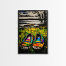 Boho Shoes, Colorful Summer Art, Coastal Decor, Relaxing Nature Scene, Eclectic Wall Art, Abstract Expressionism, Canvas Print