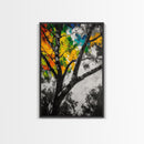 Autumn Tree, Colorful Wall Art, Vibrant Home Decor, Modern Nature Painting, Boho Wall Print, Seasonal Aesthetic, Canvas Print
