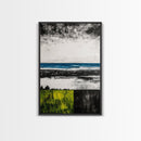 Ocean Horizon, Modern Seascape, Coastal Wall Art, Blue Waters, Black and White Art, Framed Canvas Print, Living Room Decor, Minimalist Art
