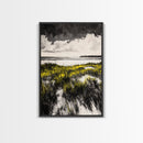 Dune Grass, Coastal Landscape Wall Art, Beach House Decor, Serene Nature Print, Rustic Seaside Art, Framed Canvas Print