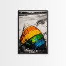 Seashell Painting, Colorful Coastal Art, Beach House Wall Decor, Ocean Inspired Print, Framed Canvas Print, Nautical Wall Art