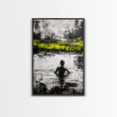 Woman in Water, Abstract Reflection, Moody Wall Art, Black and White Canvas Print, Contemporary Bedroom Art, Minimalist Home Decor