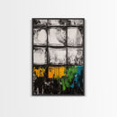 Abstract Windows, Modern Wall Art, Black and White Geometric Print, Industrial Home Decor, Framed Canvas Print, Contemporary Office Art