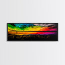 Fishing at Sunset, Rustic Cabin Decor, Lake House Art, Canvas Print, Outdoor Enthusiast Gift, Nature Lover, Vibrant Sky Painting