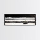 Black and White Seascape, Coastal Wall Art, Minimalist Ocean Art, Modern Beach Decor, Framed Canvas Print, Bedroom Art, Monochrome Landscape