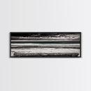 Ocean Bench, Beach Serenity, Black and White Seascape, Minimalist Art, Framed Canvas Print, Calm Coastal, Meditation Space