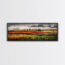 Fall Fields, Autumn Trees, Golden Landscape, Countryside Art, Framed Canvas Print, Farmhouse Wall Art, Rustic Home Decor, Harvest Scene