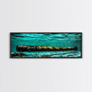 Submerged Cannon, Underwater Art, Nautical Decor, Military History Print, Ocean Themed Wall Art, Man Cave Decor, Framed Canvas Print