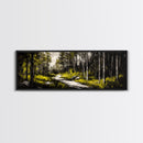 Forest Path, Green Trees, Framed Canvas Print, Nature Landscape Art, Living Room Wall Art, Modern Rustic Decor, Cozy Home Art