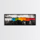 Bold Landscape, Modern Abstract Art, Colorful Mountain Scene, Black and White Contrast, Nature Inspired Home Decor, Canvas Print