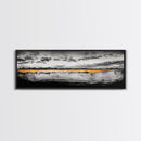 Golden Horizon, Dramatic Sky, Minimalist Landscape, Framed Canvas Print, Neutral Wall Art, Modern Office Decor, Large Wall Hanging