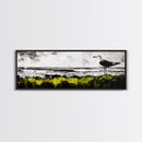 Seagull Perch, Ocean Shore, Moody Sky, Framed Canvas Print, Coastal Wall Art, Beach House Decor, Nautical Artwork, Nature Inspired