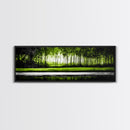 Forest Reflection, Green Trees, Nature Landscape, Framed Canvas Print, Tranquil Scenic Artwork, Zen Wall Decor, Modern Office Art