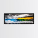 Blue, Green, Wave, Framed Canvas Print, Ocean Wall Art, Surfer Gift, Coastal Living Decor, Modern Abstract Seascape, Minimalist Art Piece