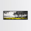 Lakeside Trees, Tranquil Landscape Art, Serene Nature Print, Black White Wall Decor, Peaceful Home Aesthetic, Framed Canvas Print