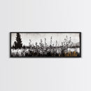 Wildflower Field, Rustic Landscape Art, Nature Print, Framed Canvas Print, Boho Wall Art, Living Room Decor, Autumn Art