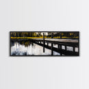 Lakeside Dock, Reflection Art, Serene Water, Framed Canvas Print, Tranquil Nature Scene, Rustic Cabin Decor, Woodland Wall Art, Large Art