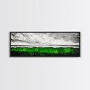 Green Ocean, Coastal Storm, Vibrant Seascape, Framed Canvas Print, Beach Art, Abstract Ocean Painting, Minimalist Wall Decor, Living Room Art