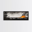 Wildfire Horizon, Dramatic Nature Art, Wilderness Wall Decor, Canvas Print, Black and White Art, Abstract Fire Painting, Rustic Home Art