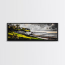 Coastal Cliffs, Stormy Sky, Ocean Waves, Canvas Print, Seascape Wall Art, Nautical Painting, Bedroom Decor, Coastal Home Accent