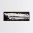Black White Seascape, Ocean Storm, Dramatic Sky, Framed Canvas Print, Minimalist Art, Coastal Wall Decor, Office Accent, Nautical Home Art