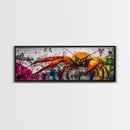 Abstract Crab Art, Coastal Marine Painting, Bold Ocean Life Wall Decor, Nautical Beach House Art, Vibrant Wildlife Print, Framed Canvas Print