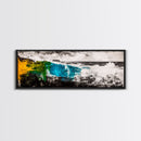 Abstract Ocean Wave, Colorful Coastal Painting, Modern Nautical Wall Art, Bold Seascape Print, Vibrant Beach Decor, Framed Canvas Print