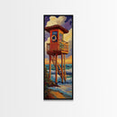 Lifeguard, Tower, Ocean, Surf, Framed Canvas Print, Beach House Wall Art, Coastal Summer Decor, Nautical Living Room Style, Ocean Vibe Art