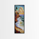 Tropical, Cliff, Ocean, Sunset, Canvas Print, Coastal Living Room Art, Colorful Seascape, Beach House Wall Art, Island Vibe Decor